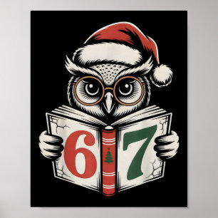Póster 67 Número Búho Navidad Meme de Internet Fiesta 