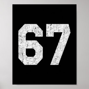 Póster #67 Número Deportivo de Varsity de Jersey