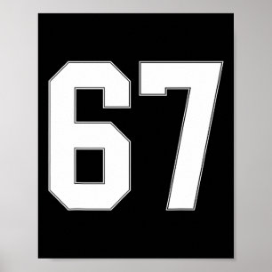 Póster 67 Número Sesenta y siete Equipo Deportes Gráfico