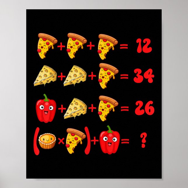Póster 67 Pizza Meme Rompecabezas de Lógica Matemática  (Frente)