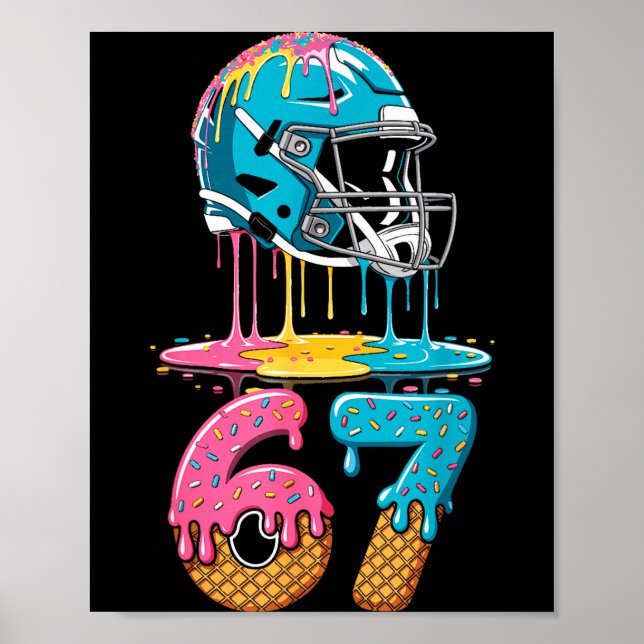 Póster 67 Player 67th Birthday Ice Cream American Footbal (Frente)