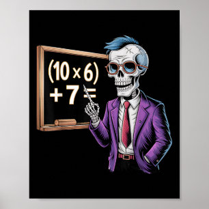 Póster 67 Profesor de Matemáticas Meme Brainrot Seis Siet