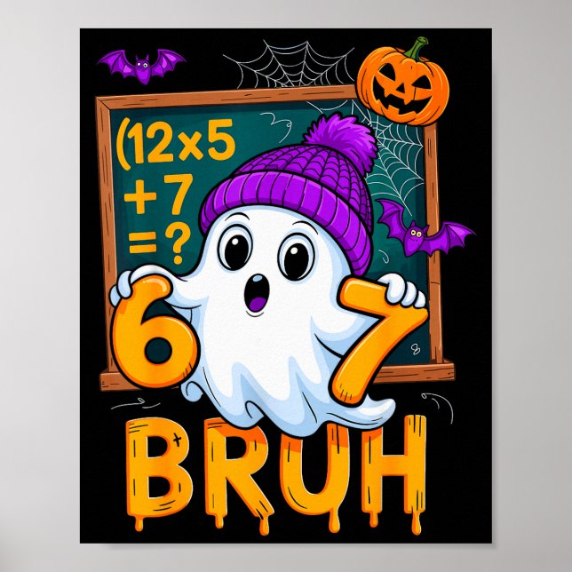 Póster 67 Profesor Fantasma de Halloween Seis Siete Meme  (Frente)