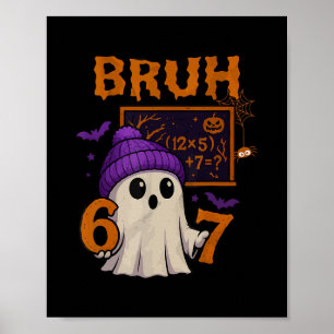 Póster 67 Profesor Fantasma de Halloween Seis Siete Meme