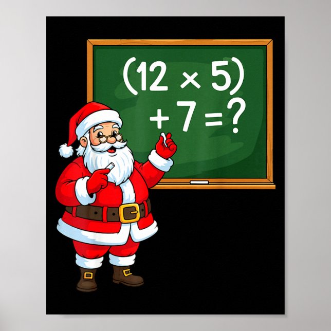 Póster 67 Profesor Navidad Santa Seis Siete Meme Brainrot (Frente)