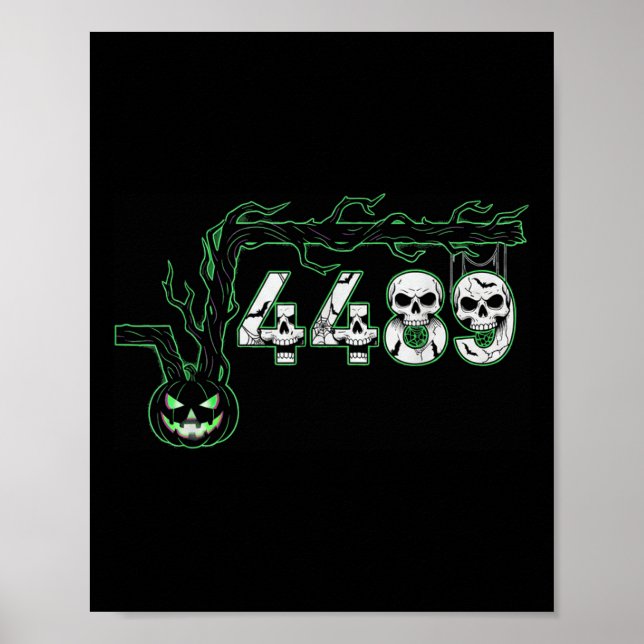 Póster 67 Root Six Seven 6 7 Meme Funny Halloween Pumpkin (Frente)