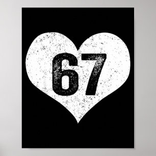 Póster 67 San Valentín Divertido Seis Siete 6 7 Meme Gen 