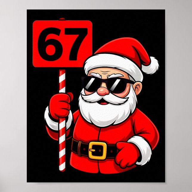 Póster 67 Santa Meme 6 7 Divertida Navidad 6-7 Seis Siete (Frente)