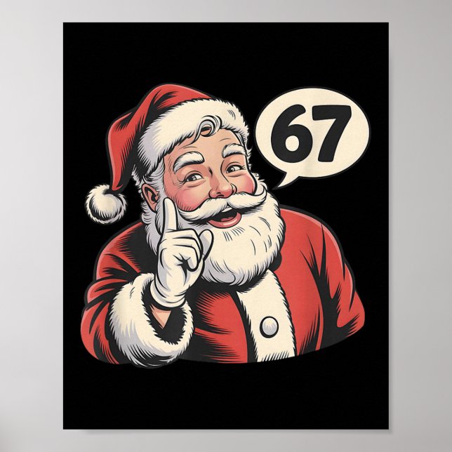 Póster 67 Santa Navidad Seis Siete Meme  (Frente)