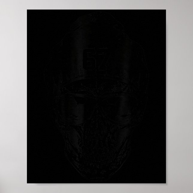 Póster 67 Seis Siete 67 Meme Divertido Deteriorado Número (Frente)