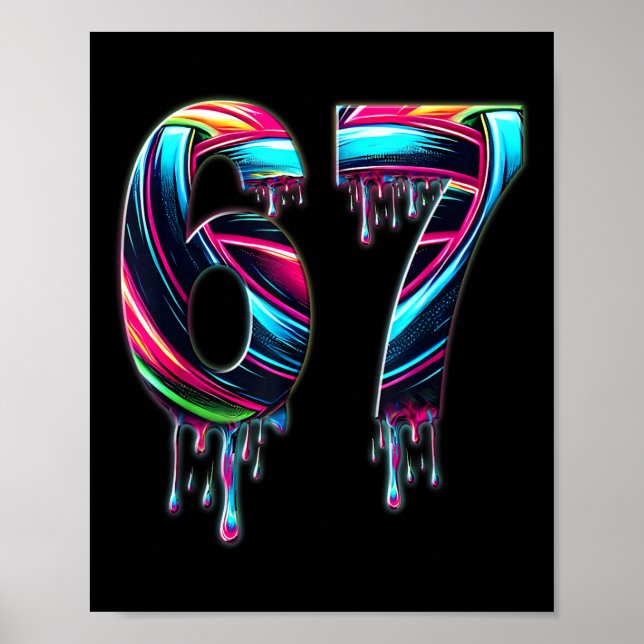 Póster 67 Seis Siete 6 7 Diseño de Meme Divertido 6 7  (Frente)