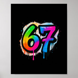 Póster 67 Seis Siete 6 7 Diseño de Meme Divertido 6 7 3 