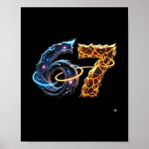 Póster 67 Seis Siete 6 7 Diseño De Meme Divertido 6 7 4