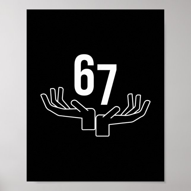 Póster 67 Seis Siete Gesto con la Mano Meme  (Frente)