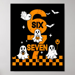 Póster 67 Seis Siete Meme 6 7 Pareja Pareo de Halloween C