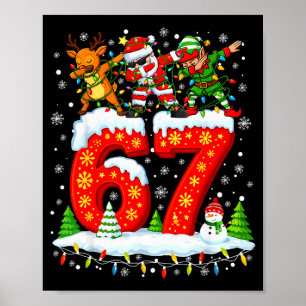 Póster 67 Seis Siete Meme Gen Alpha Navidad Santa Elfo Re