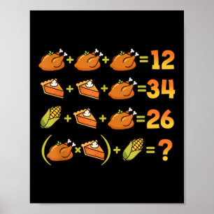 Póster 67 Seis Siete Meme Matemáticas Día de Acción de Gr