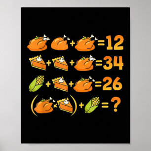 Póster 67 Seis Siete Meme Matemáticas Día de Acción de Gr