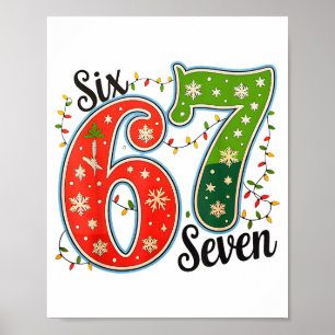 Póster 67 Seis Siete Navidad Divertido Meme 67 Parejas Ch