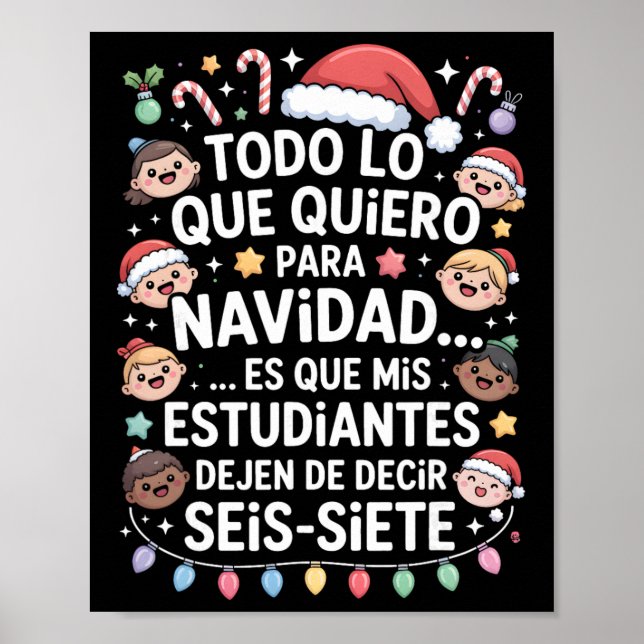 Póster 67 Seis Siete Profesor de Español Navidad Seis Sie (Frente)