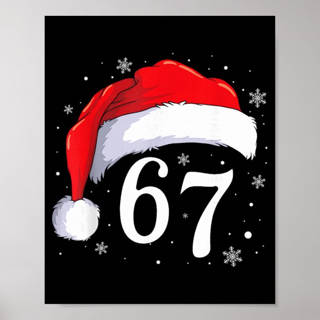 Póster 67 Seis Siete Santa Divertida Navidad 6 7 Meme Hom (Frente)