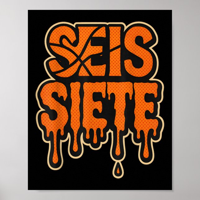 Póster 67 Seis Siete Spanish Brainrot Cumpleaños  (Frente)
