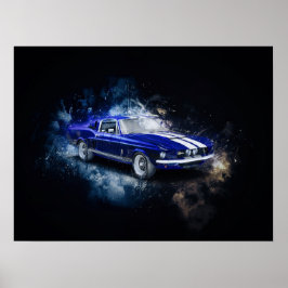 Póster 67 Shelby Blue with White Stripes
