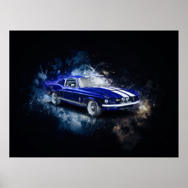 Póster 67 Shelby Blue with White Stripes (Frente)