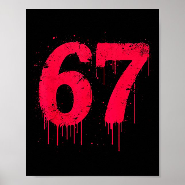 Póster 67 Shirt, 67 Meme Six Seven Men Teen Kids Funny  (Frente)