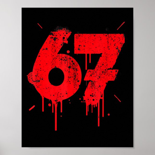 Póster 67 Shirt, Funny Shirts 67 Meme Six Seven Men Teen  (Frente)