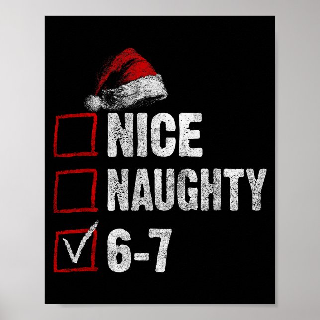Póster 67 Shirt Nice Naughty 67 Funny Christmas Boys Girl (Frente)