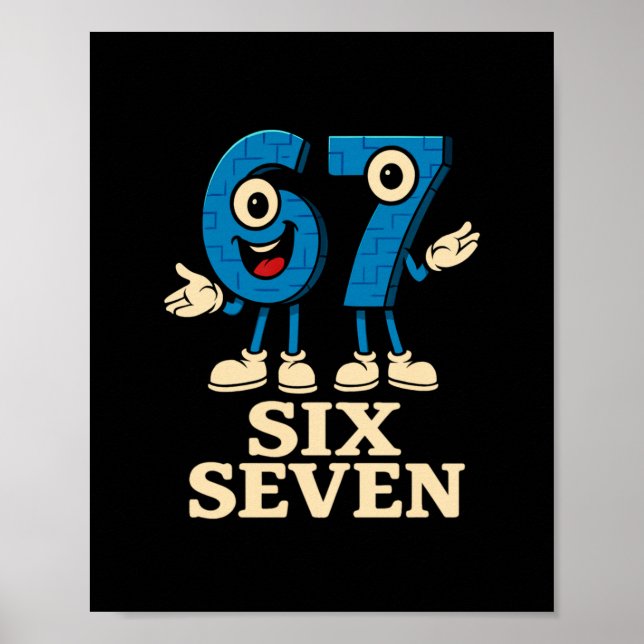 Póster 67 Six Seven 6-7 - Funny Italian Brainrot Kids Gam (Frente)