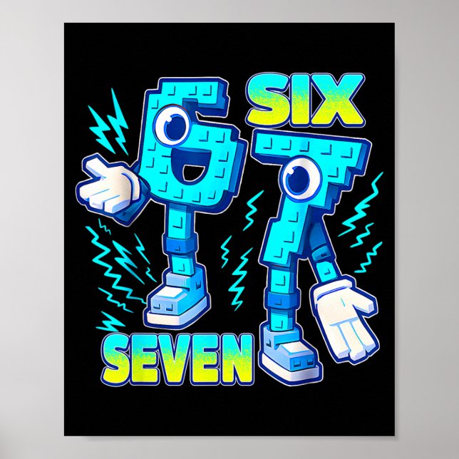 Póster 67 Six Seven 6-7 Funny Italian Brainrot Kids Gamin (Frente)
