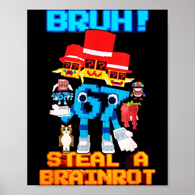 Póster 67 Six Seven 6-7 - Funny Steal Brainrot Kids Gamin (Frente)