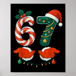 Póster 67 Six Seven 6 7 Meme Custome Pareja Navidad Alfom