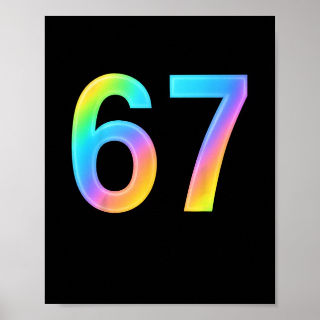 Póster 67 Six Seven 6 7 Meme Design Funny 6 7 1  (Frente)