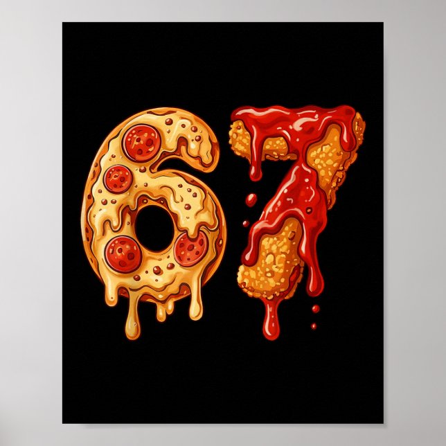 Póster 67 Six Seven 6-7 Pizza & Chicken Nugget - Kids Bra (Frente)