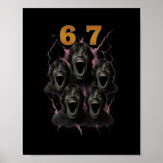 Póster 67 Six Seven Bootleg 6 7 Meme Design Funny 6 7 1  (Frente)