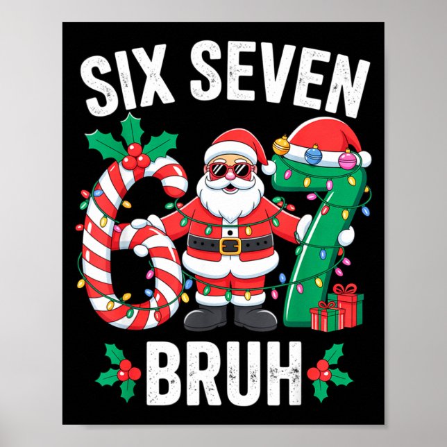 Póster 67 Six Seven Burh Christmas 6 7 Meme Pajamas Gen A (Frente)