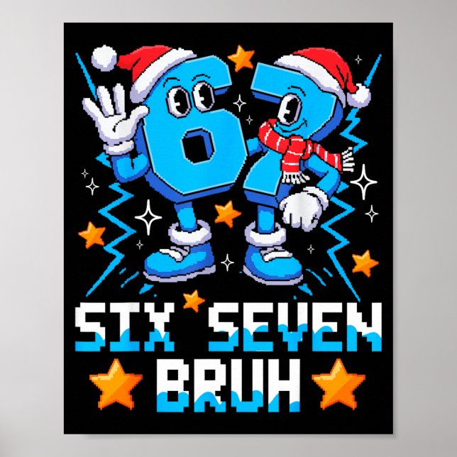 Póster 67 Six Seven Christmas Bruh Funny Italian Brainrot (Frente)