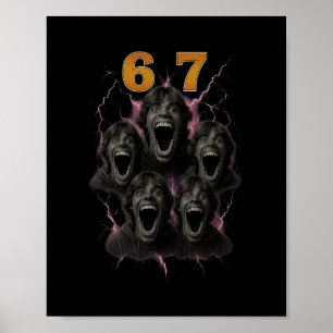 Póster 67 Six Seven Contrabando 6 7 Diseño de Meme Divert