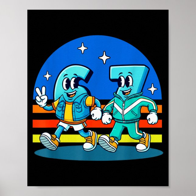 Póster 67 Six Seven Fun Meme Funny Design Kids School  (Frente)