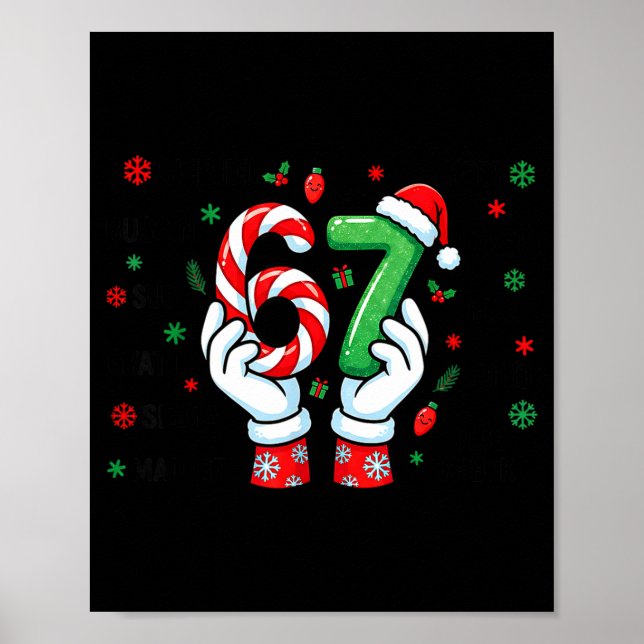 Póster 67 Six Seven Funny Christmas Joke 6 7 Meme Boys Gi (Frente)