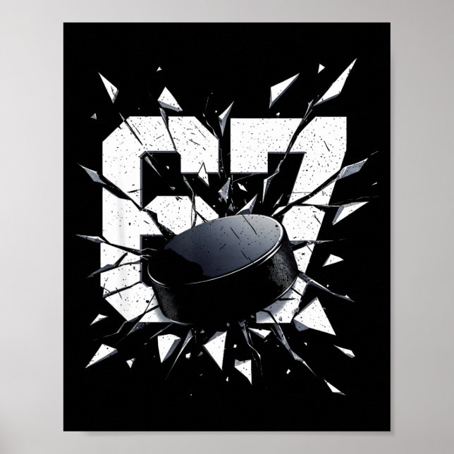 Póster 67 Six Seven Hockey Gen Alpha Brainrot Meme  (Frente)
