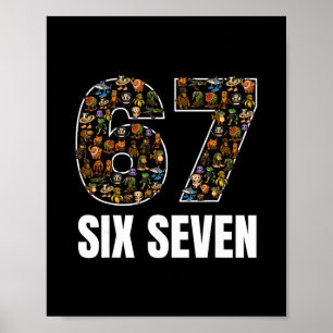 Póster 67 Six Seven Italian Brainrot Gen Alpha Slang Meme