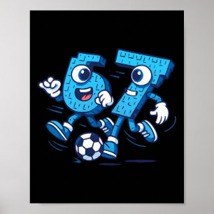 Póster 67 Six Seven Italian Brainrot Kids Fútbol 67 Meme