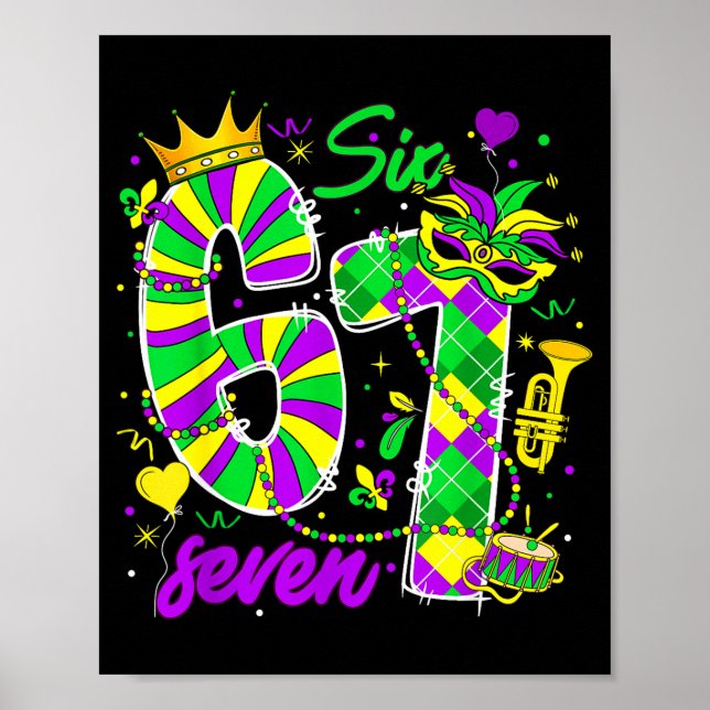 Póster 67 Six Seven Mardi Gras Carnival New Orleans Fleur (Frente)
