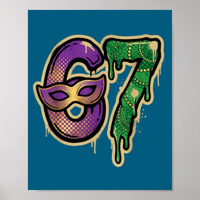 Póster 67 Six Seven Mardi Gras Graffiti Gen Alpha Brain R (Frente)