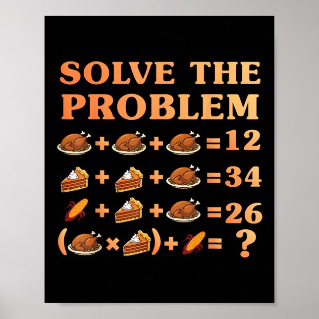 Póster 67 Six Seven Meme Math Thanksgiving Equation Logic (Frente)