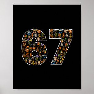 Póster 67 Six Seven Rotura Cerebral Italiana Meme Gen Alf